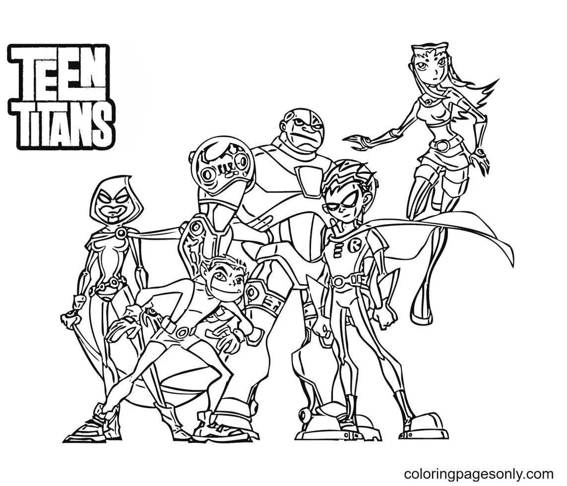Çocuklar İçin Teen Titans Go Boyama Sayfaları 
