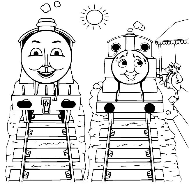 Çocuklar İçin Thomas ve Arkadaşları Boyama Sayfaları 