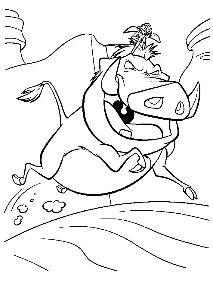 Çocuklar İçin Timon ve Pumbaa Boyama Sayfaları 