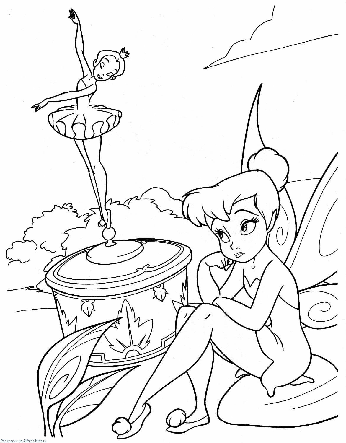 Çocuklar İçin Tinkerbell Boyama Sayfaları 