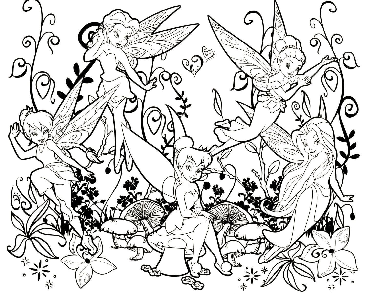 Çocuklar İçin Tinkerbell Boyama Sayfaları 