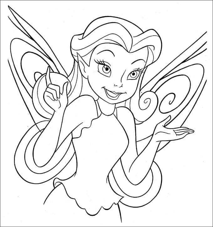 Çocuklar İçin Tinkerbell Boyama Sayfaları 