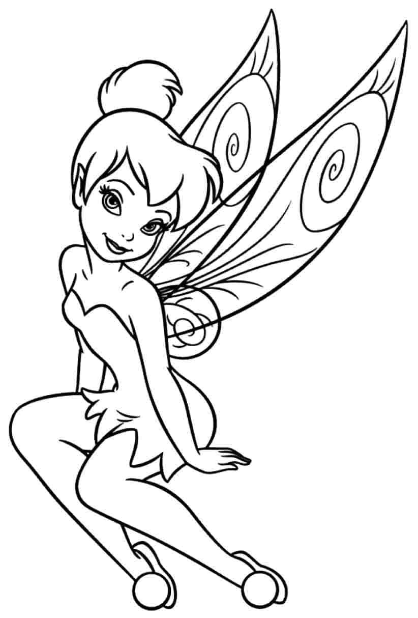 Çocuklar İçin Tinkerbell Boyama Sayfaları 