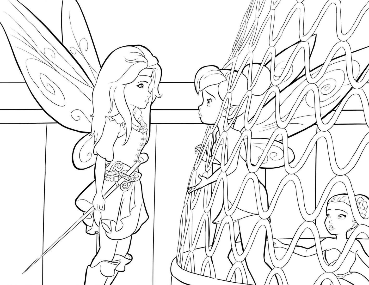 Çocuklar İçin Tinkerbell Boyama Sayfaları 