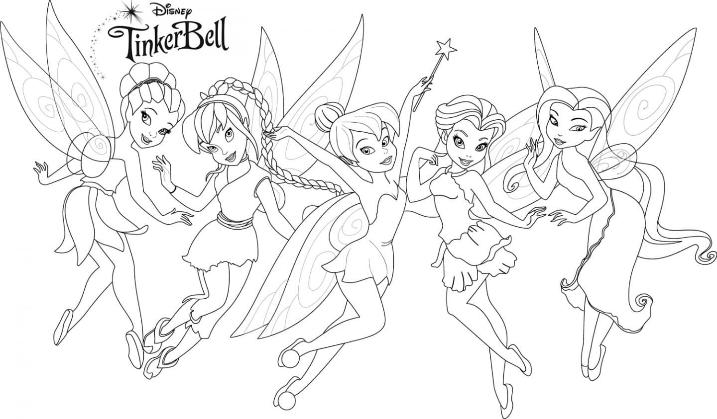 Çocuklar İçin Tinkerbell Boyama Sayfaları 