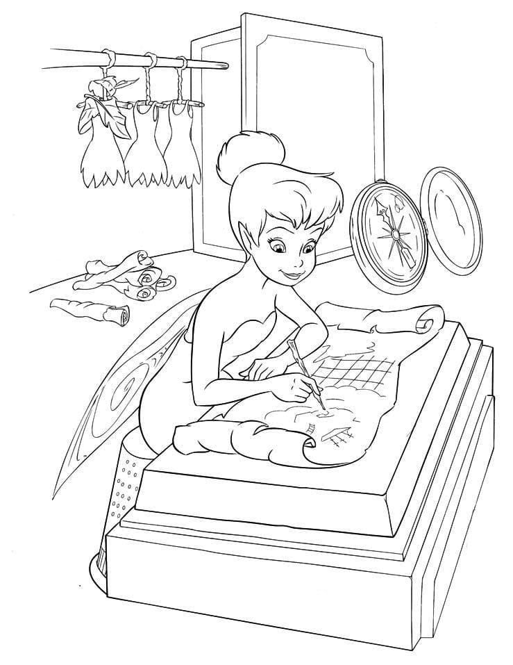 Çocuklar İçin Tinkerbell Boyama Sayfaları 