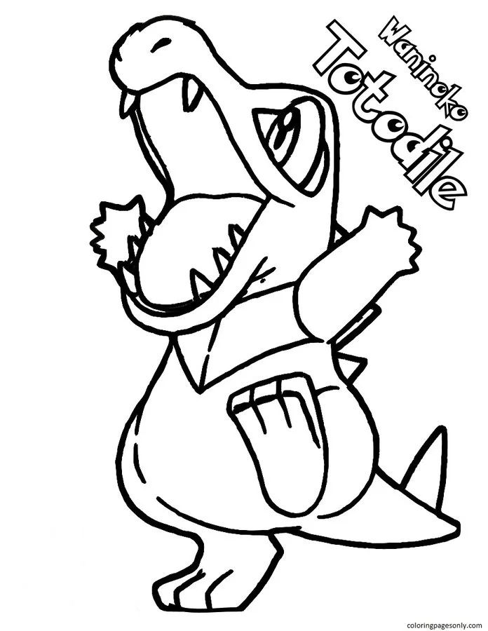 Çocuklar İçin Totodile Boyama Sayfaları 