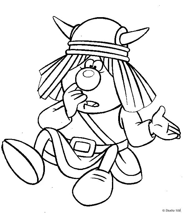 Çocuklar İçin Vicky The Viking Boyama Sayfaları 