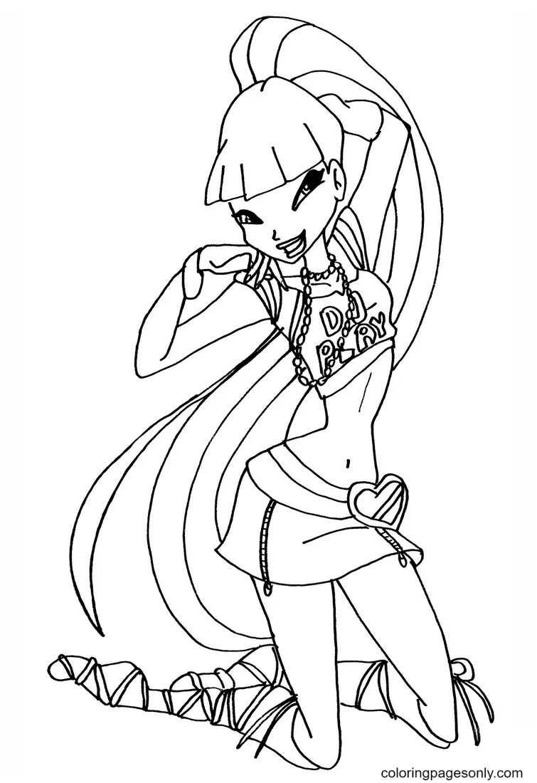 Çocuklar İçin Winx Club Musa Boyama Sayfaları 