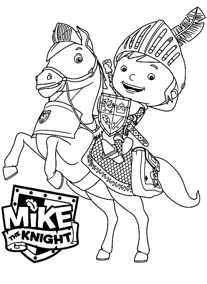 Çocuklar İçin Şövalye Mike Boyama Sayfaları 