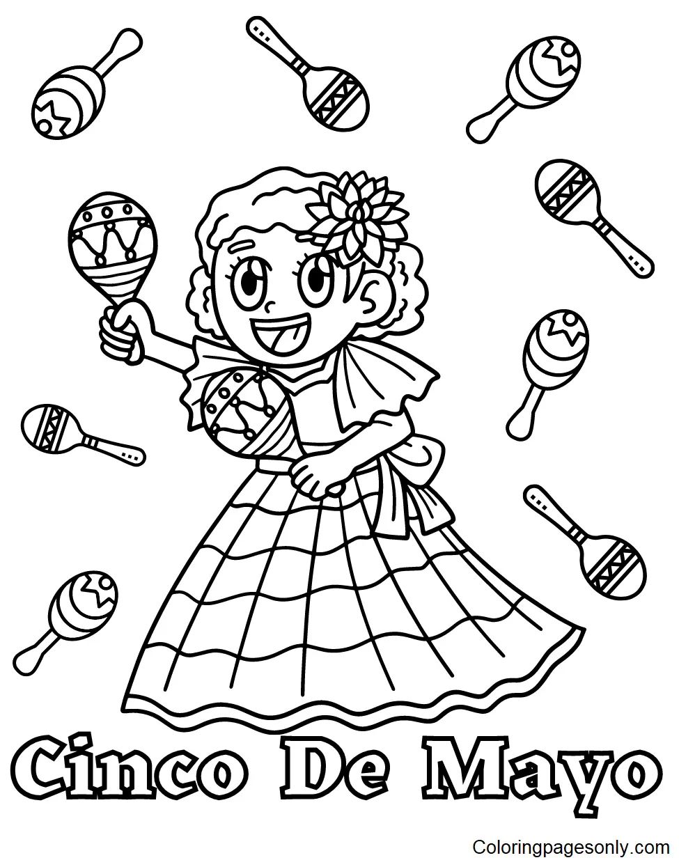 Çocuklar İçin Cinco-De-Mayo Boyama Sayfaları 