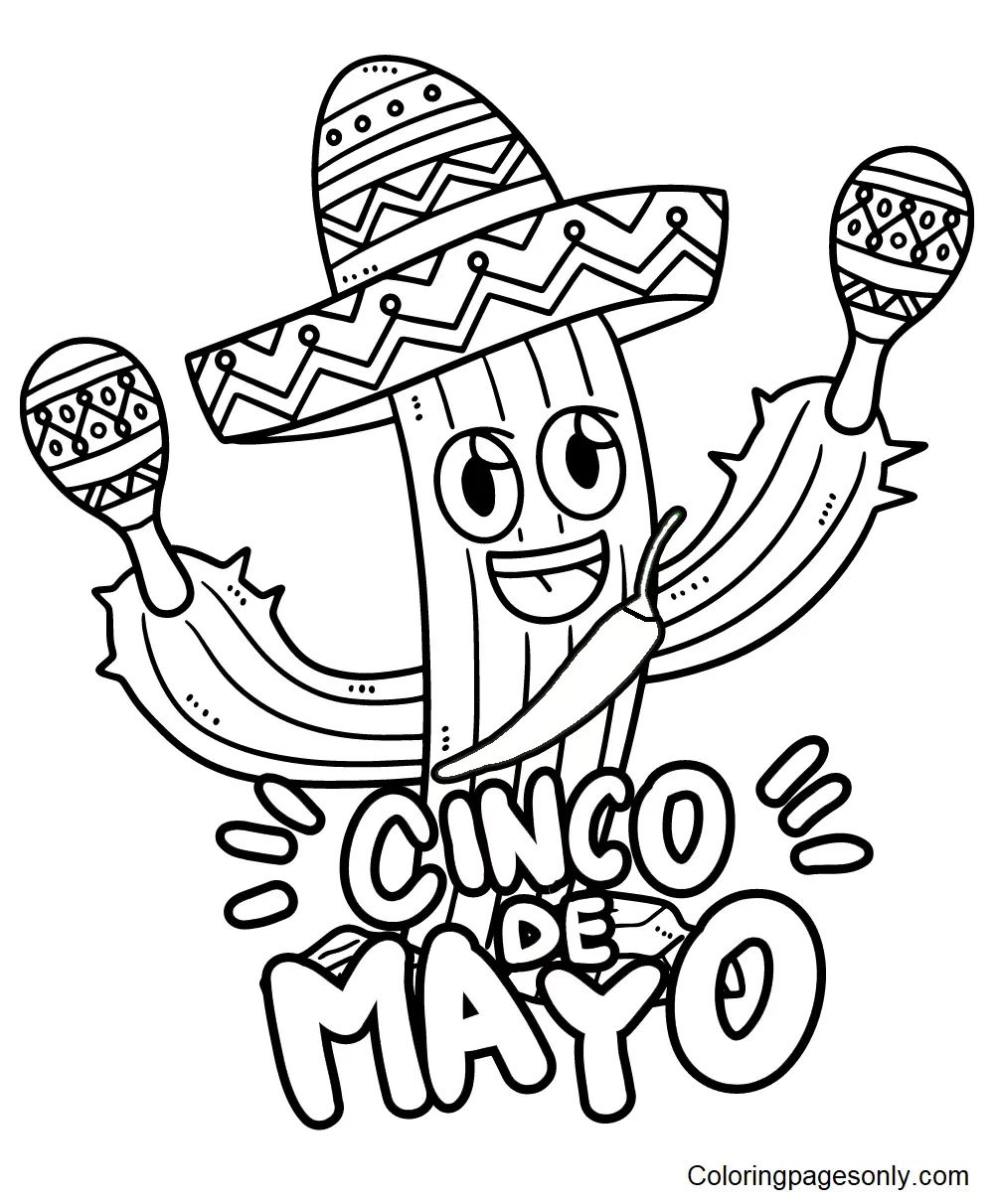 Çocuklar İçin Cinco-De-Mayo Boyama Sayfaları 