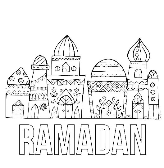 Çocuklar İçin Ramazan-Bayramı Boyama Sayfaları 
