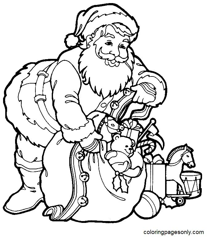 Çocuklar İçin Noel-Baba Boyama Sayfaları 
