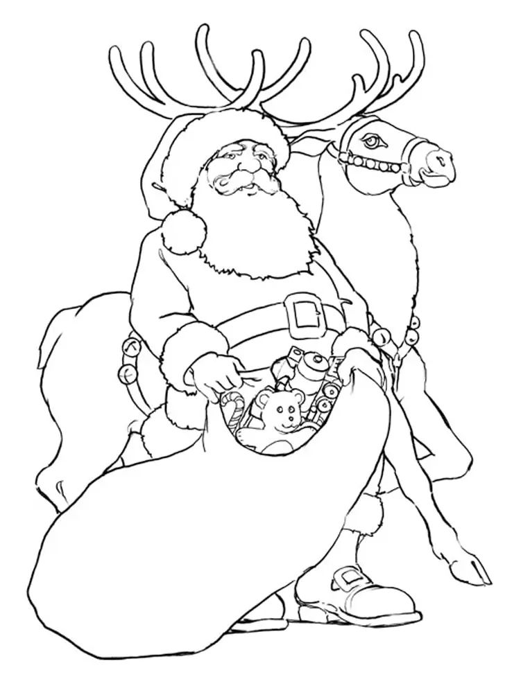 Çocuklar İçin Noel-Baba Boyama Sayfaları 