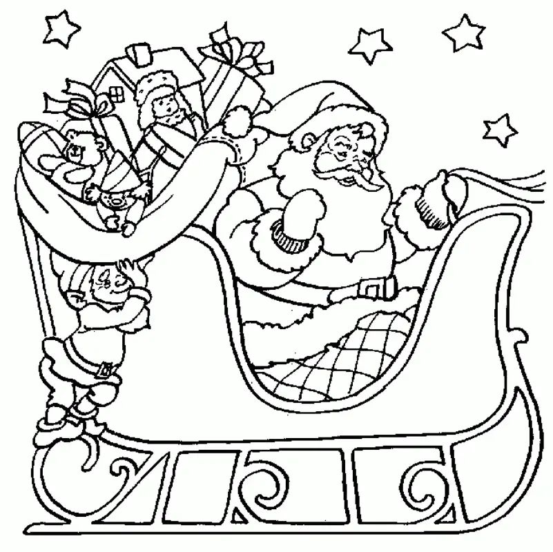 Çocuklar İçin Noel-Baba Boyama Sayfaları 