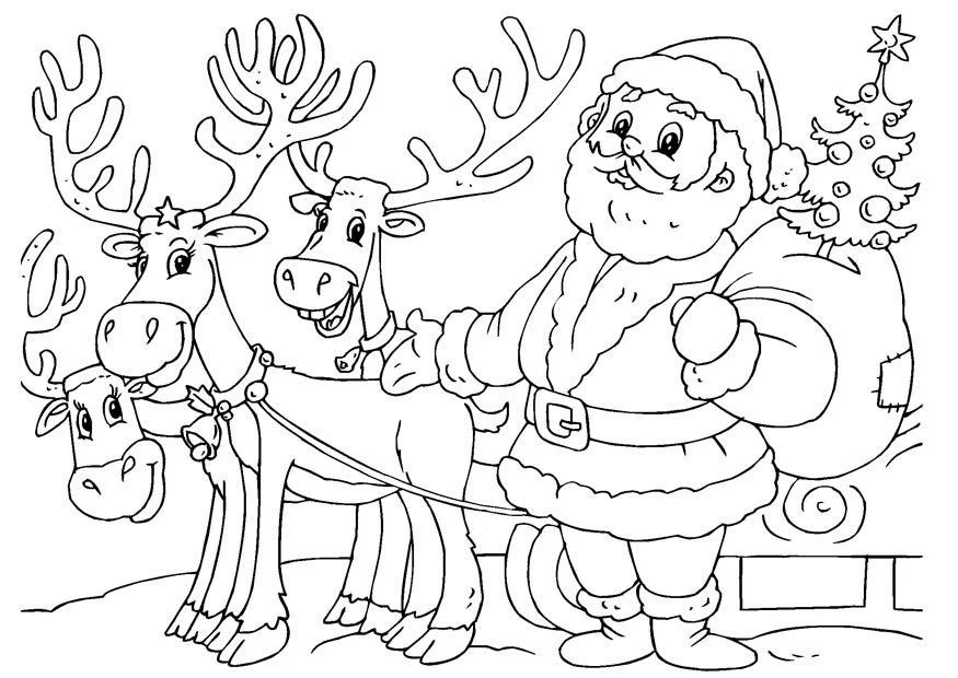 Çocuklar İçin Noel-Baba Boyama Sayfaları 
