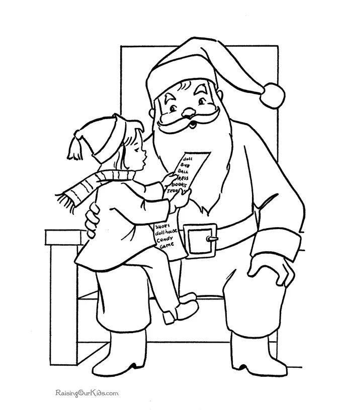 Çocuklar İçin Noel-Baba Boyama Sayfaları 