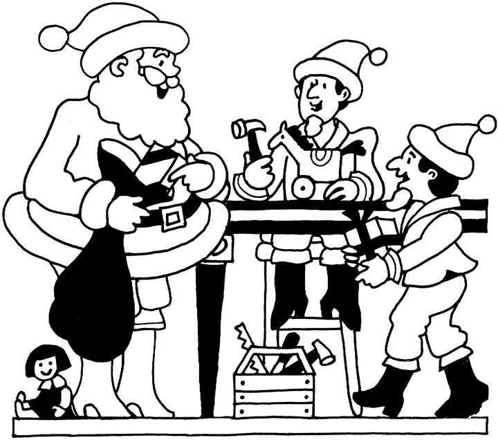 Çocuklar İçin Noel-Baba Boyama Sayfaları 