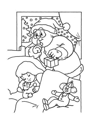 Çocuklar İçin Noel-Baba Boyama Sayfaları 