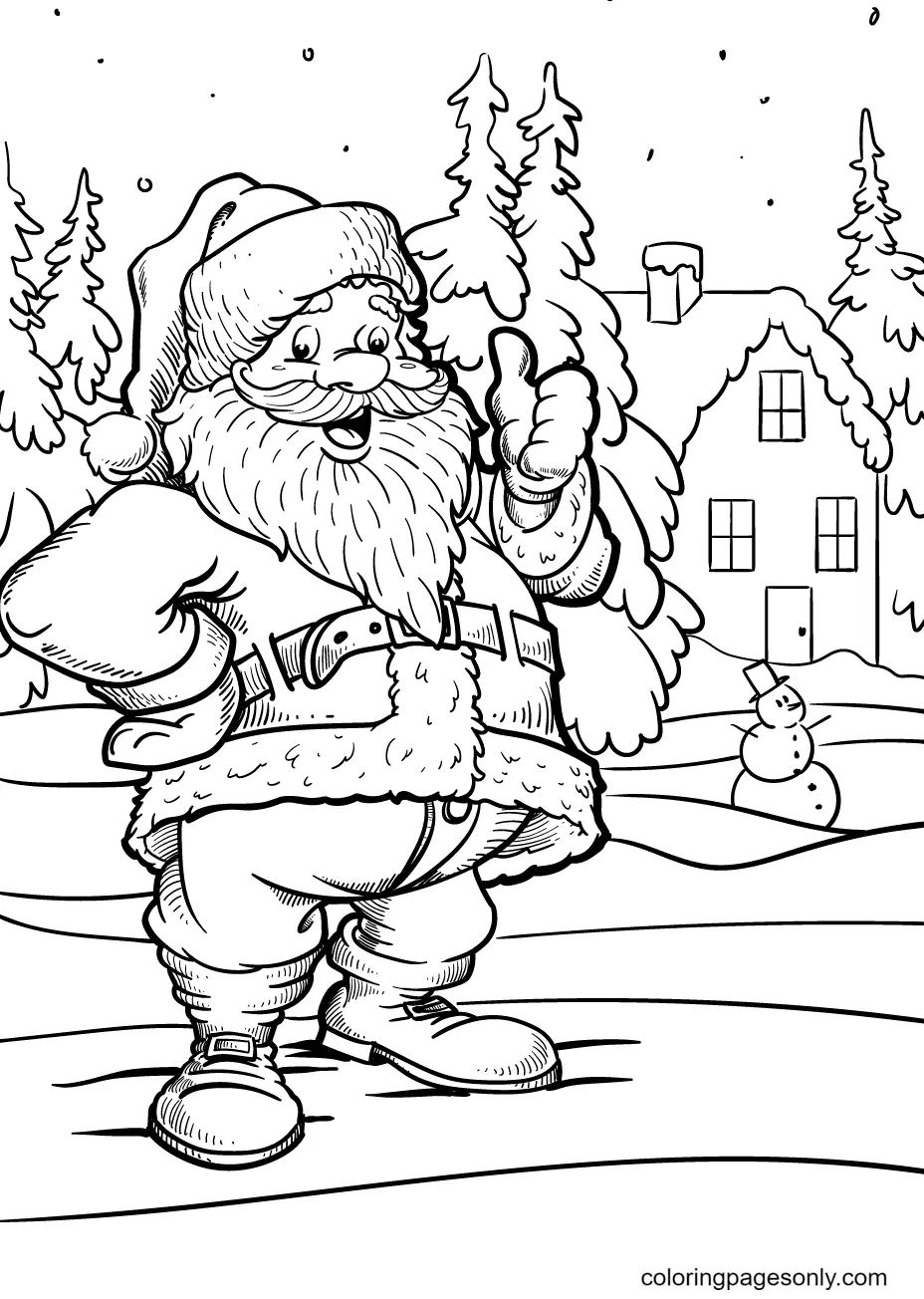 Çocuklar İçin Noel-Baba Boyama Sayfaları 