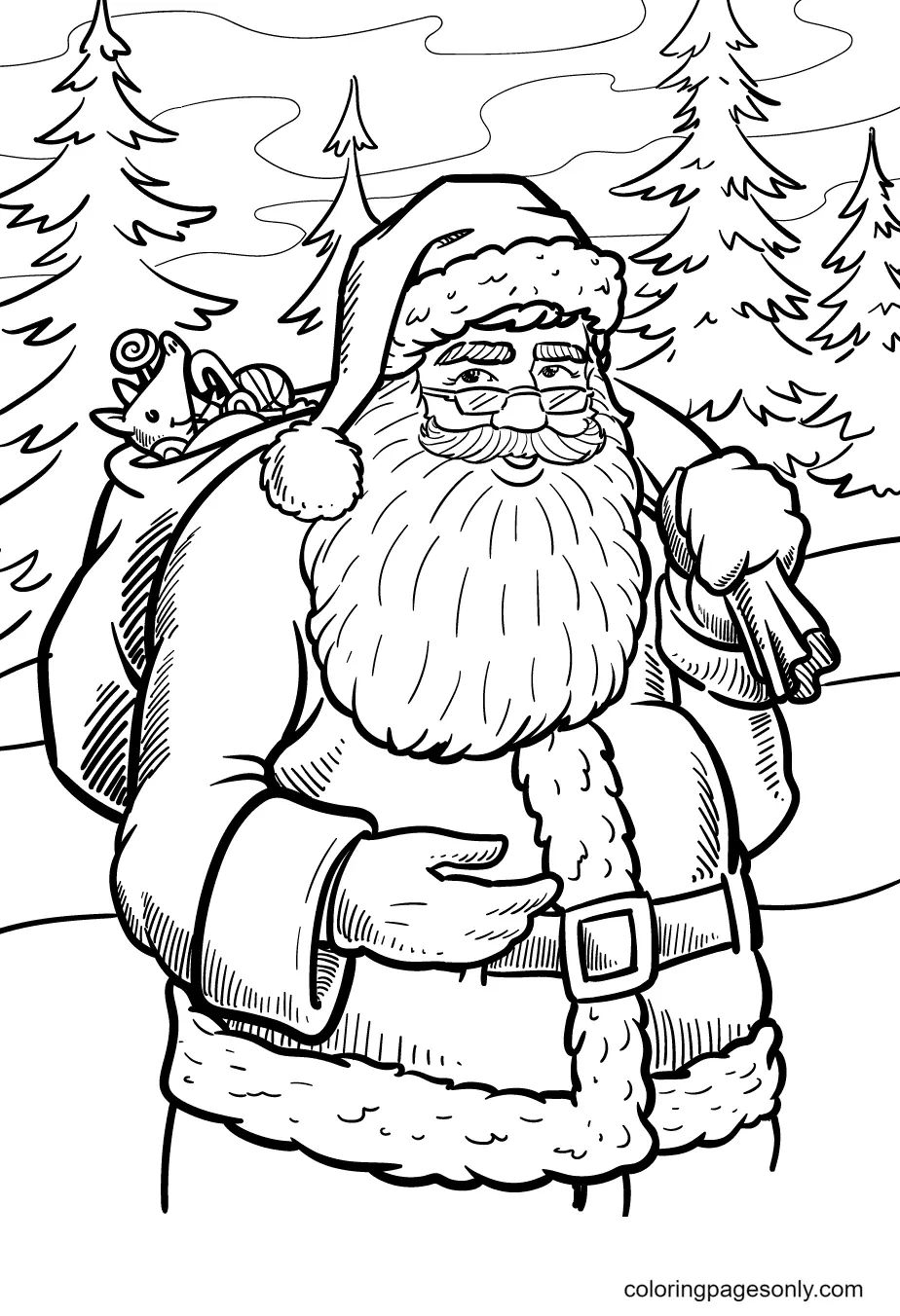 Çocuklar İçin Noel-Baba Boyama Sayfaları 