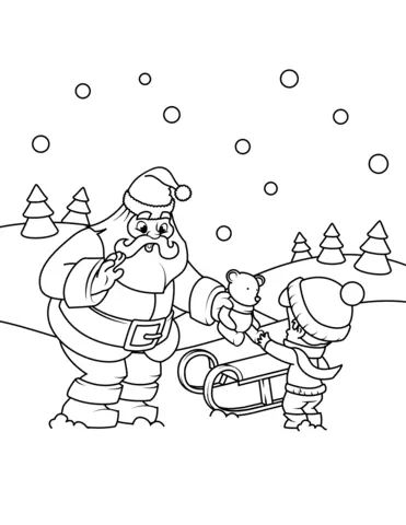 Çocuklar İçin Noel-Baba Boyama Sayfaları 