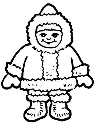 Çocuklar İçin  ülkeler Eskimo Boyama Sayfaları 