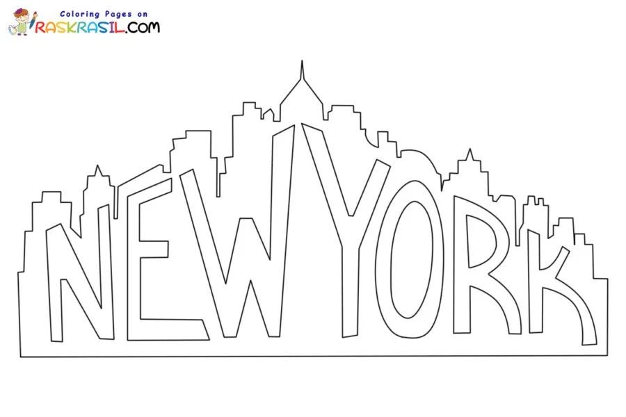 Çocuklar İçin  ülkeler Newyork Boyama Sayfaları 