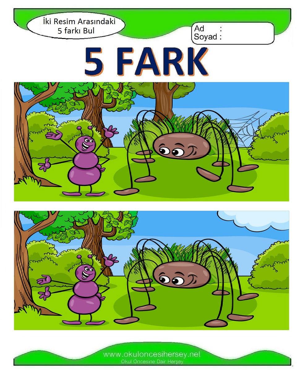 İki Resim Arasındaki 5 Farkı Bul