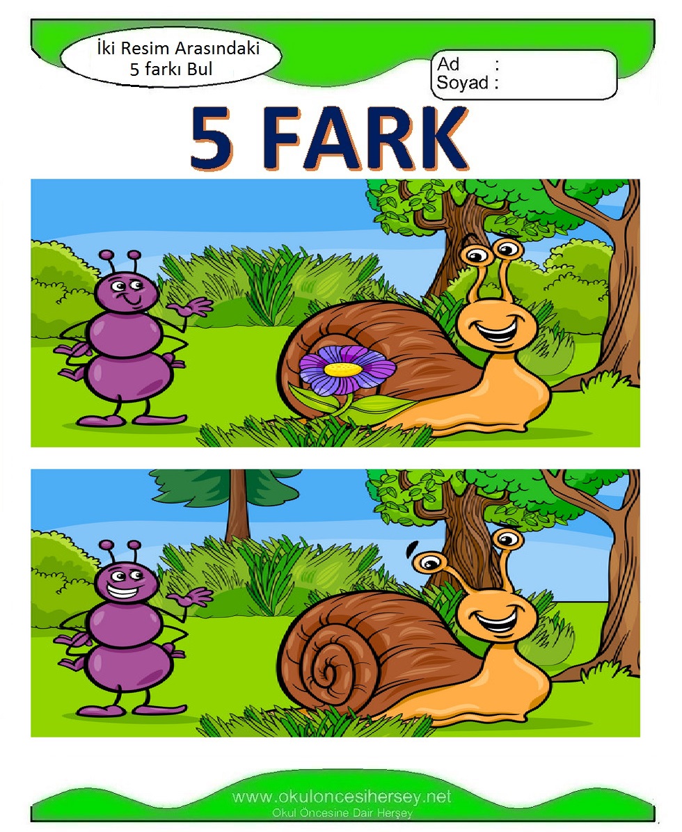 İki Resim Arasındaki 5 Farkı Bul