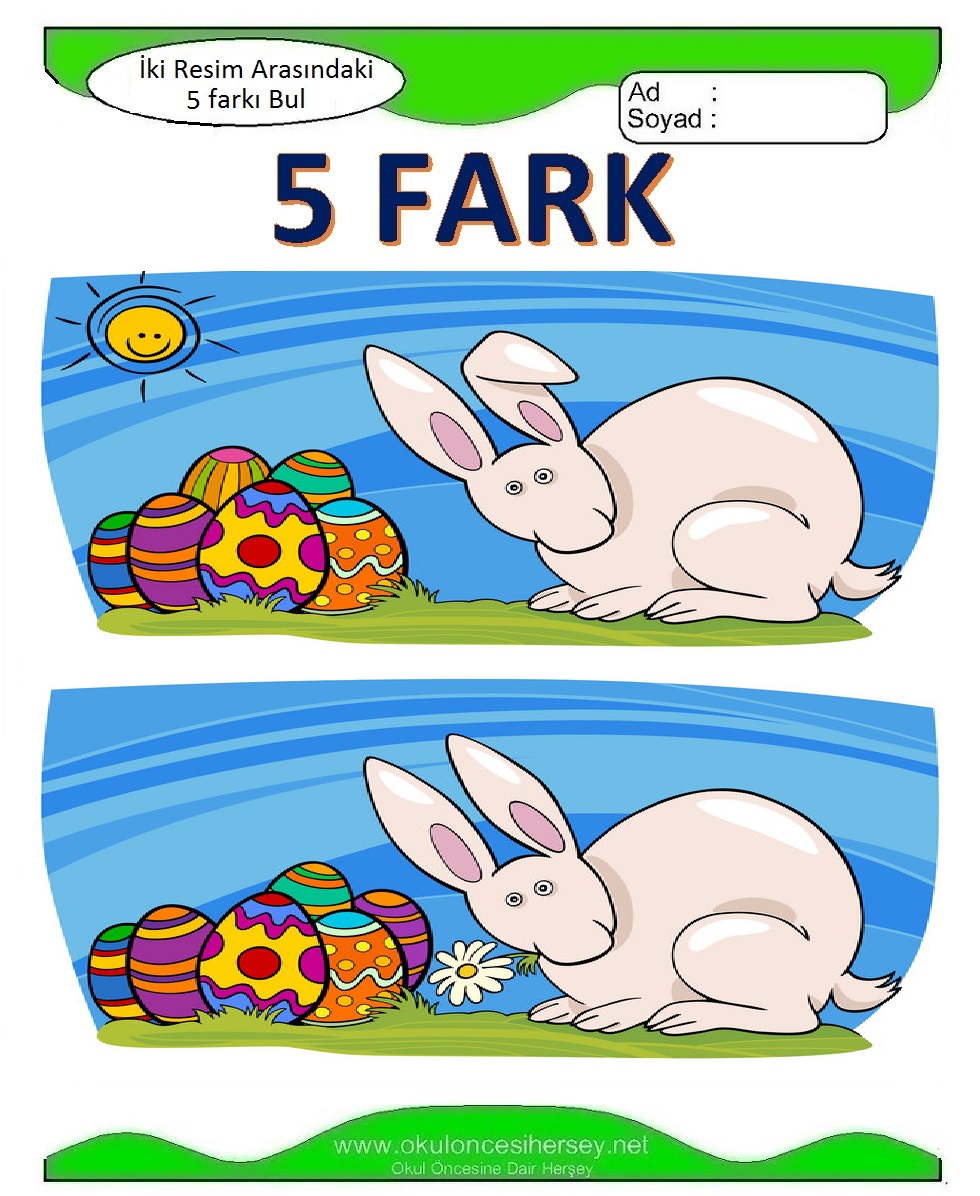 İki Resim Arasındaki 5 Farkı Bul