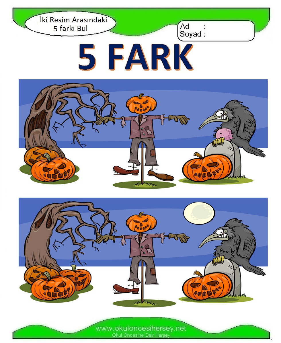 İki Resim Arasındaki 5 Farkı Bul