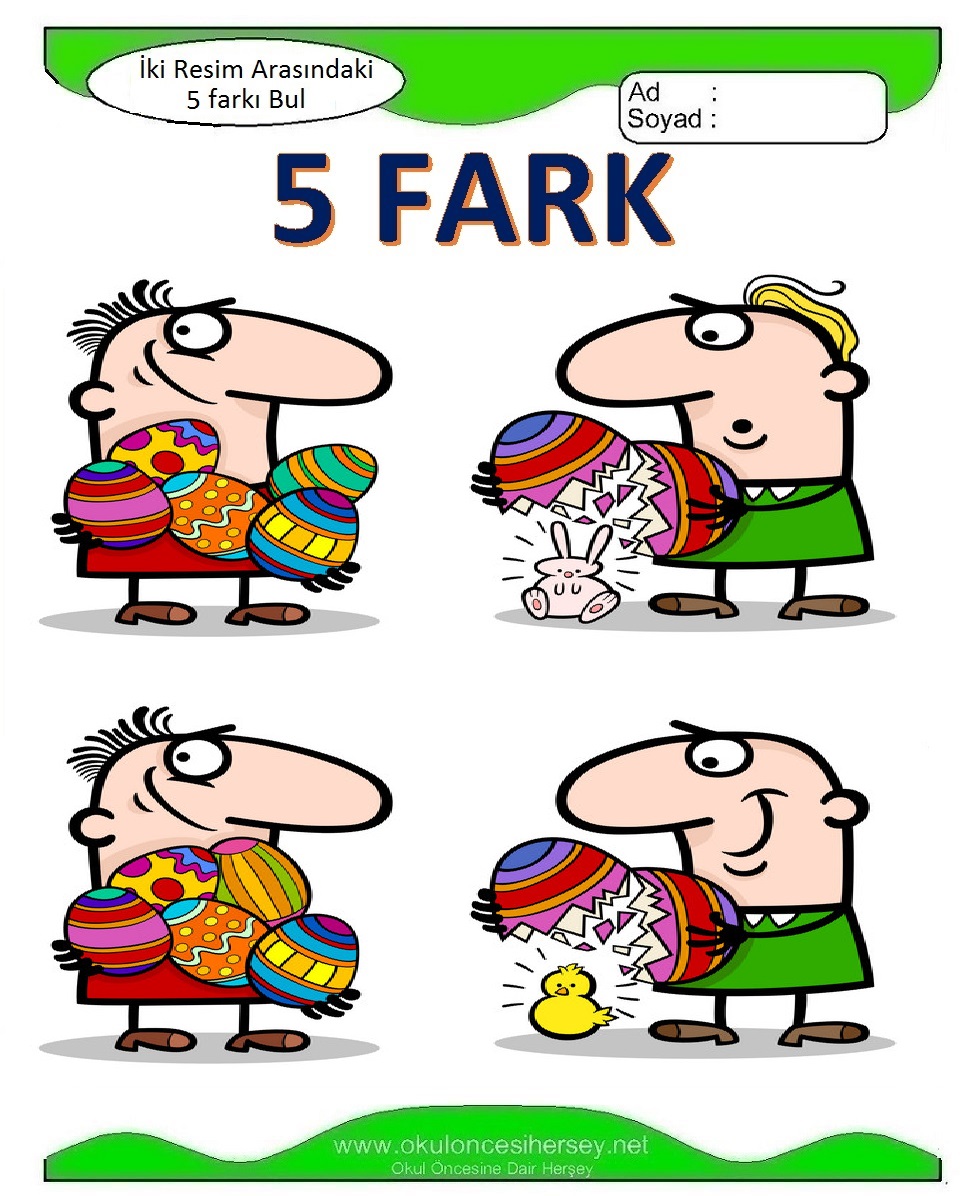 İki Resim Arasındaki 5 Farkı Bul