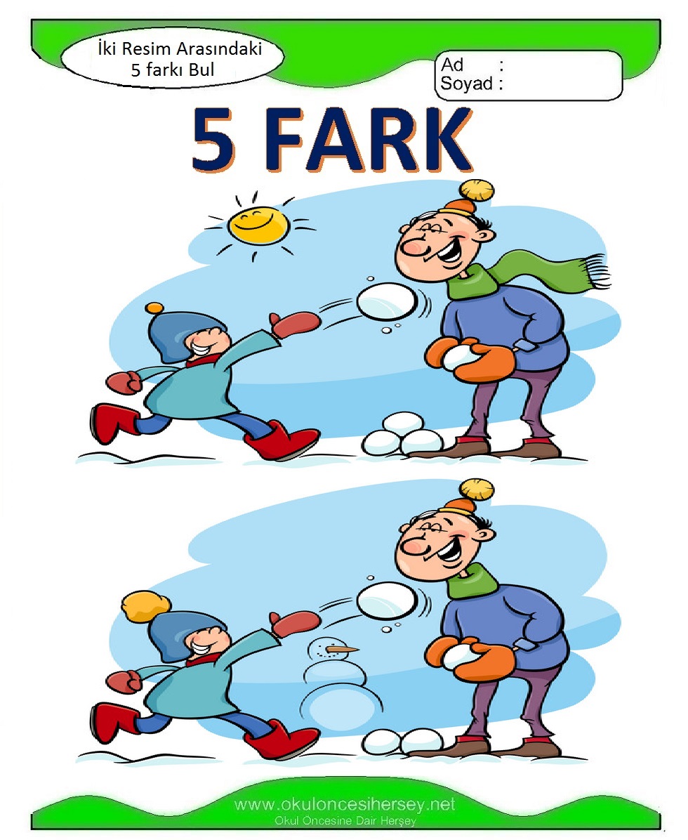 İki Resim Arasındaki 5 Farkı Bul