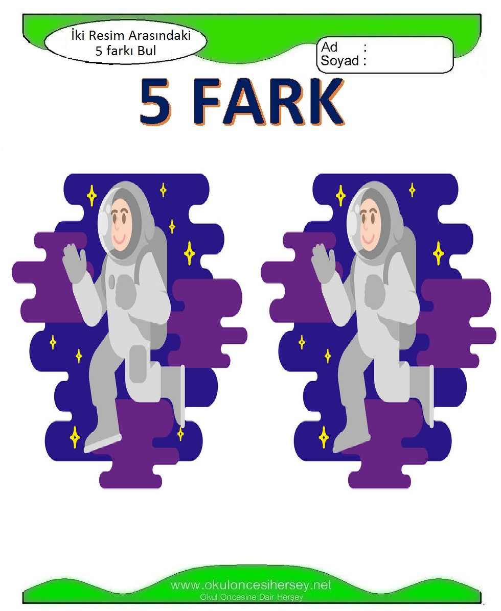 İki Resim Arasındaki 5 Farkı Bul