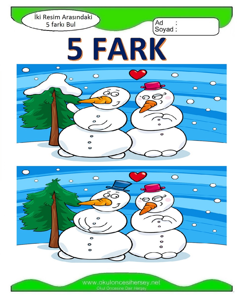 İki Resim Arasındaki 5 Farkı Bul