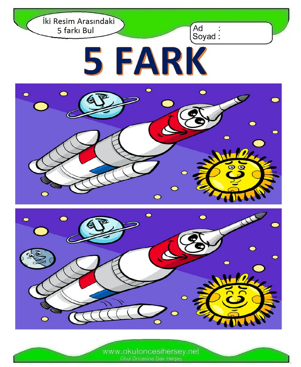 İki Resim Arasındaki 5 Farkı Bul