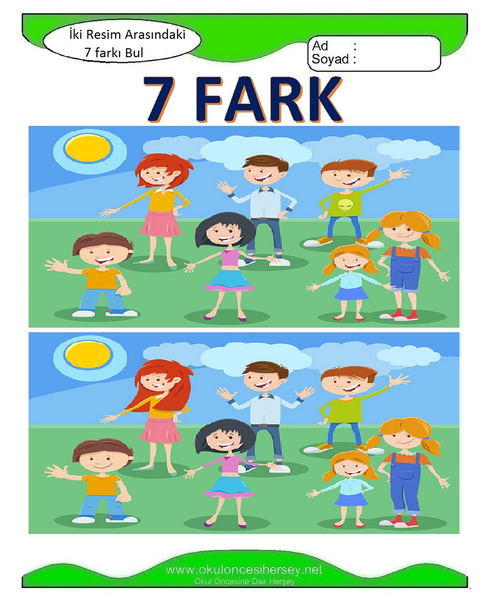 İki Resim Arasındaki 7 Farkı Bul