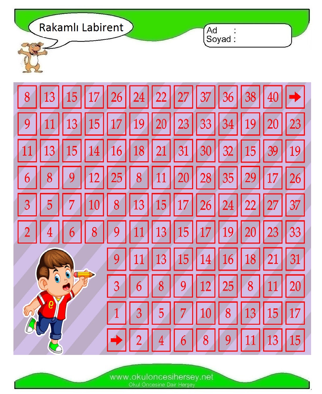 Rakamlı Labirent Bulmaca