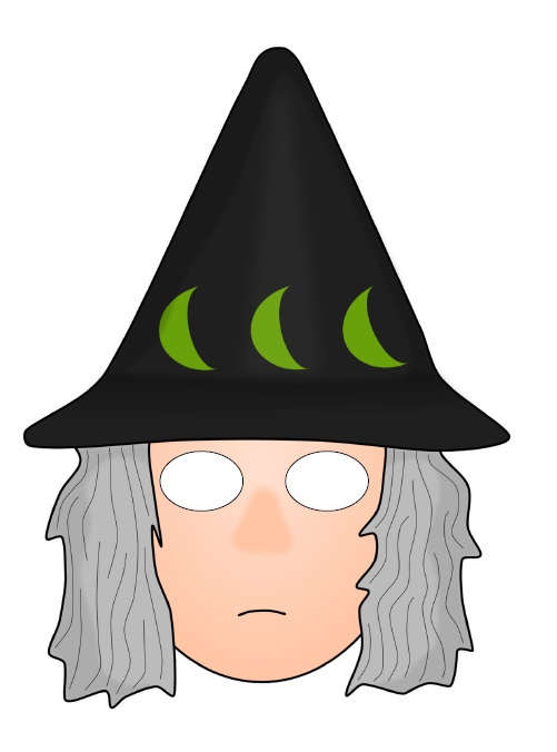 Çocuklar İçin  Cadı Hazır Maske Şablonları 