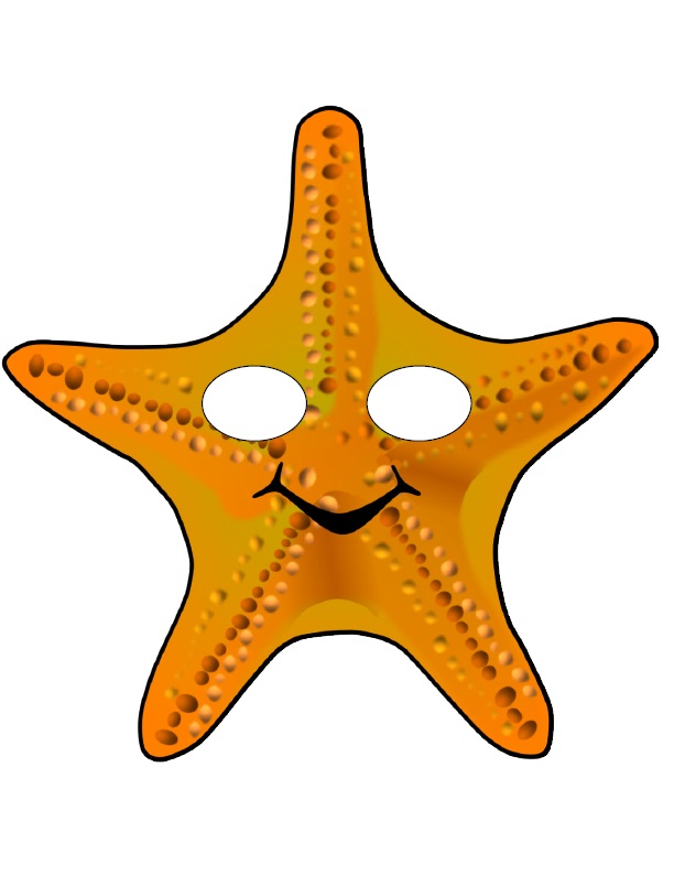 Çocuklar İçin  Deniz Canlıları Hazır Maske Şablonları 