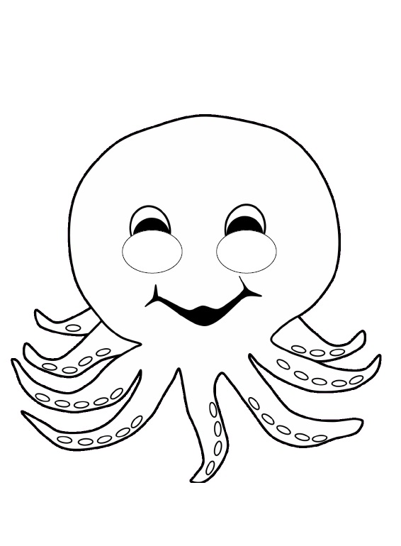 Çocuklar İçin  Deniz Canlıları Hazır Maske Şablonları 