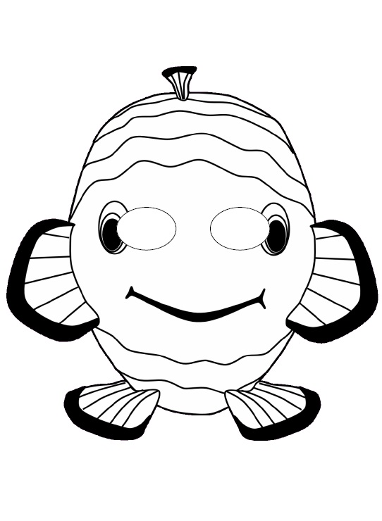 Çocuklar İçin  Deniz Canlıları Hazır Maske Şablonları 