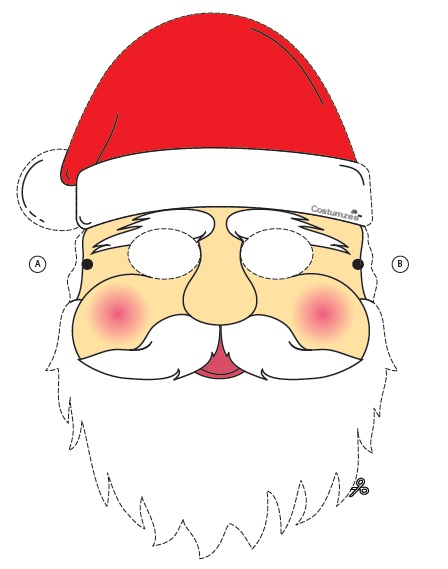 Çocuklar İçin  Noel Baba Hazır Maske Şablonları 