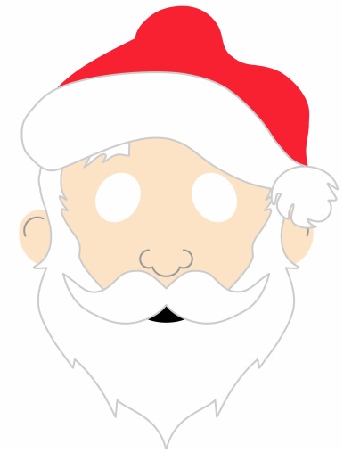 Çocuklar İçin  Noel Baba Hazır Maske Şablonları 