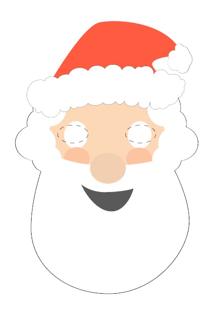 Çocuklar İçin  Noel Baba Hazır Maske Şablonları 