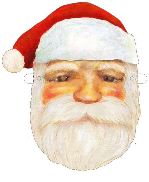 Çocuklar İçin  Noel Baba Hazır Maske Şablonları 