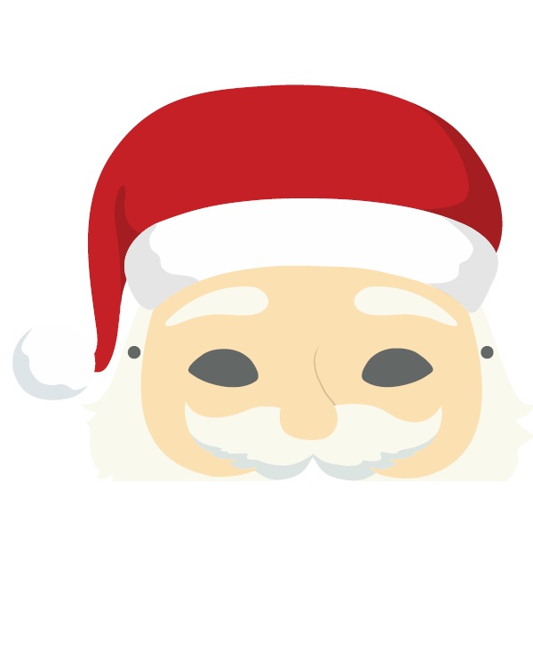 Çocuklar İçin  Noel Baba Hazır Maske Şablonları 