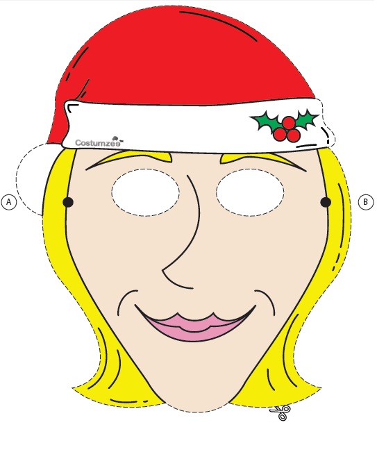 Çocuklar İçin  Noel Baba Hazır Maske Şablonları 